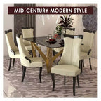 LeisureMod Urbane Collection Chaise de salle à manger à dossier haut – Assise en cuir ou velours et cadre en bois d'hévéa, cuisine moderne, salle à manger