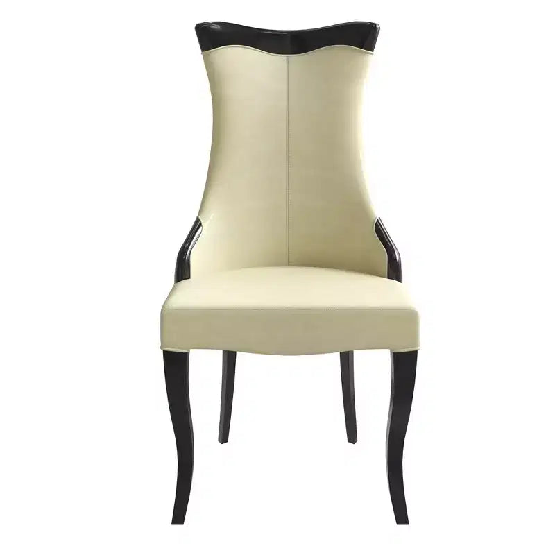 LeisureMod Urbane Collection Chaise de salle à manger à dossier haut – Assise en cuir ou velours et cadre en bois d'hévéa, cuisine moderne, salle à manger