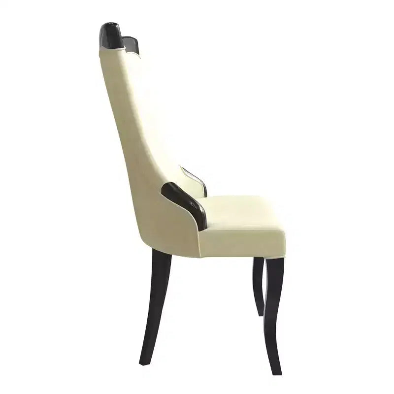 LeisureMod Urbane Collection Chaise de salle à manger à dossier haut – Assise en cuir ou velours et cadre en bois d'hévéa, cuisine moderne, salle à manger