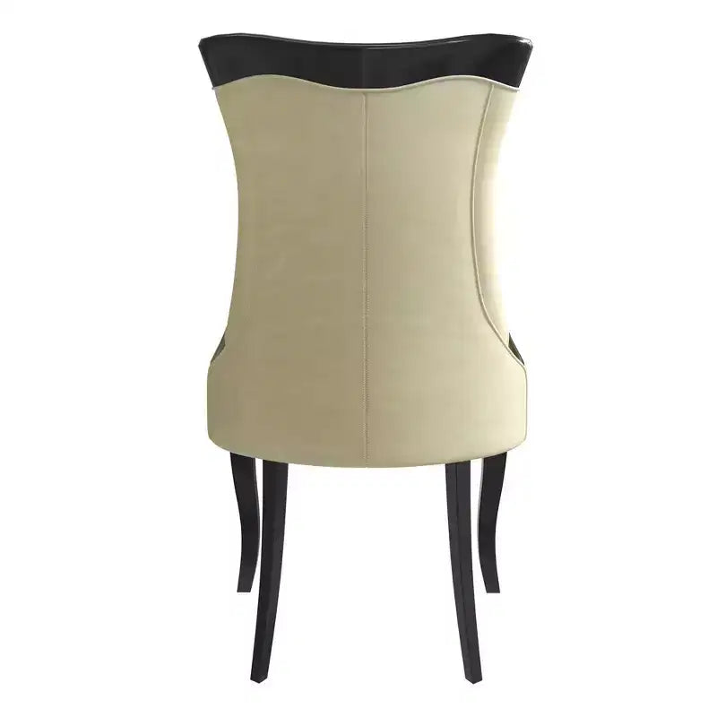 LeisureMod Urbane Collection Chaise de salle à manger à dossier haut – Assise en cuir ou velours et cadre en bois d'hévéa, cuisine moderne, salle à manger