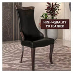 LeisureMod Urbane Collection Chaise de salle à manger à dossier haut – Assise en cuir ou velours et cadre en bois d'hévéa, cuisine moderne, salle à manger
