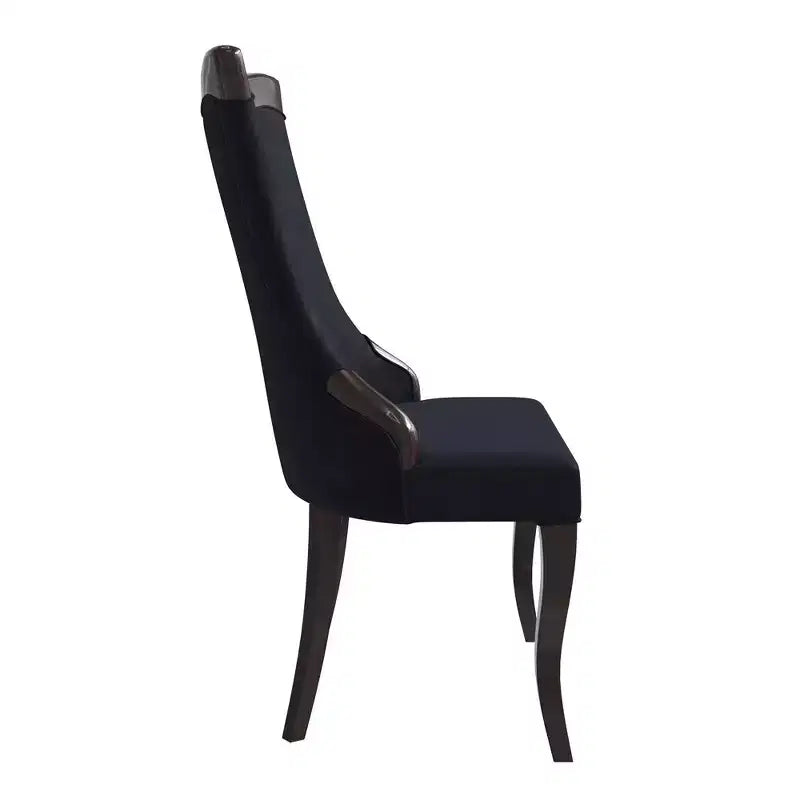 LeisureMod Urbane Collection Chaise de salle à manger à dossier haut – Assise en cuir ou velours et cadre en bois d'hévéa, cuisine moderne, salle à manger