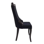 LeisureMod Urbane Collection Chaise de salle à manger à dossier haut – Assise en cuir ou velours et cadre en bois d'hévéa, cuisine moderne, salle à manger