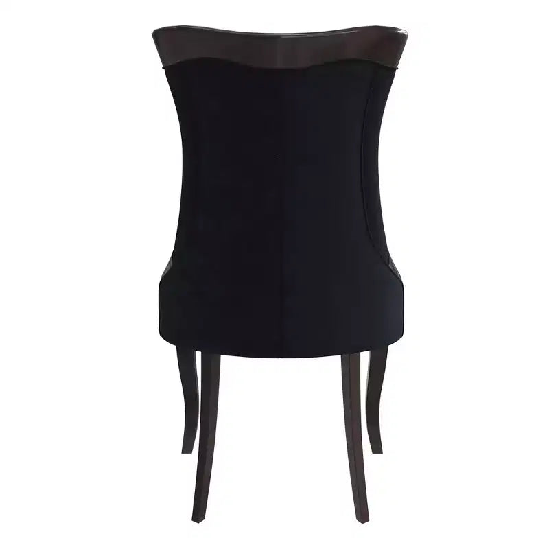 LeisureMod Urbane Collection Chaise de salle à manger à dossier haut – Assise en cuir ou velours et cadre en bois d'hévéa, cuisine moderne, salle à manger