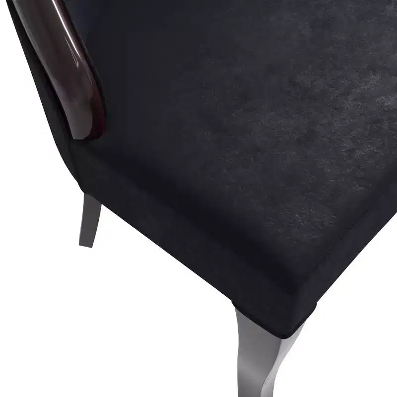 LeisureMod Urbane Collection Chaise de salle à manger à dossier haut – Assise en cuir ou velours et cadre en bois d'hévéa, cuisine moderne, salle à manger