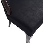 LeisureMod Urbane Collection Chaise de salle à manger à dossier haut – Assise en cuir ou velours et cadre en bois d'hévéa, cuisine moderne, salle à manger