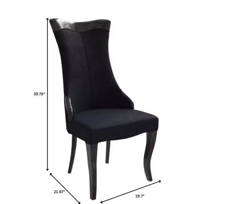 LeisureMod Urbane Collection Chaise de salle à manger à dossier haut – Assise en cuir ou velours et cadre en bois d'hévéa, cuisine moderne, salle à manger