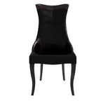 LeisureMod Urbane Collection Chaise de salle à manger à dossier haut – Assise en cuir ou velours et cadre en bois d'hévéa, cuisine moderne, salle à manger