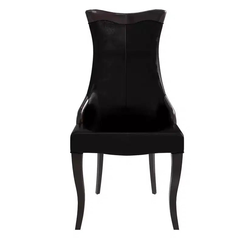 LeisureMod Urbane Collection Chaise de salle à manger à dossier haut – Assise en cuir ou velours et cadre en bois d'hévéa, cuisine moderne, salle à manger