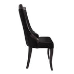 LeisureMod Urbane Collection Chaise de salle à manger à dossier haut – Assise en cuir ou velours et cadre en bois d'hévéa, cuisine moderne, salle à manger