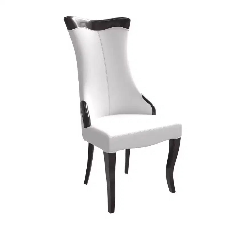 LeisureMod Urbane Collection Chaise de salle à manger à dossier haut – Assise en cuir ou velours et cadre en bois d'hévéa, cuisine moderne, salle à manger