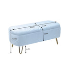 Banc d'entrée en fausse fourrure rembourré avec rangement