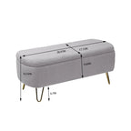 Banc d'entrée en fausse fourrure rembourré avec rangement