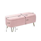 Banc d'entrée en fausse fourrure rembourré avec rangement