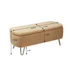 Banc d'entrée en fausse fourrure rembourré avec rangement