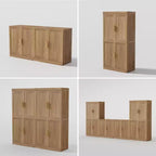 Étagère décorative Dovelina en grain de bois avec portes et cloisons réglables