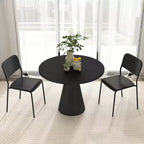 Costway Lot de 4 Chaises de Salle à Manger Modernes avec Dossier Incliné et Pieds en Métal Robustes en Plastique Noir/Blanc
