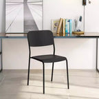 Costway Lot de 4 Chaises de Salle à Manger Modernes avec Dossier Incliné et Pieds en Métal Robustes en Plastique Noir/Blanc