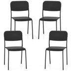 Costway Modern Dining Chairs Set of 4 with Tilted Backrest & Sturdy Metal Legs Plastic Black/White