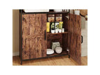 Garvee Étagère de Boulanger Industrielle avec Armoire 31,49W*11,8D*70,8 H Casier à Vin Marron