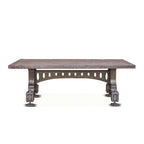 Table en fonte avec plateau en teck recyclé