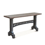 Table en fonte avec plateau en teck recyclé