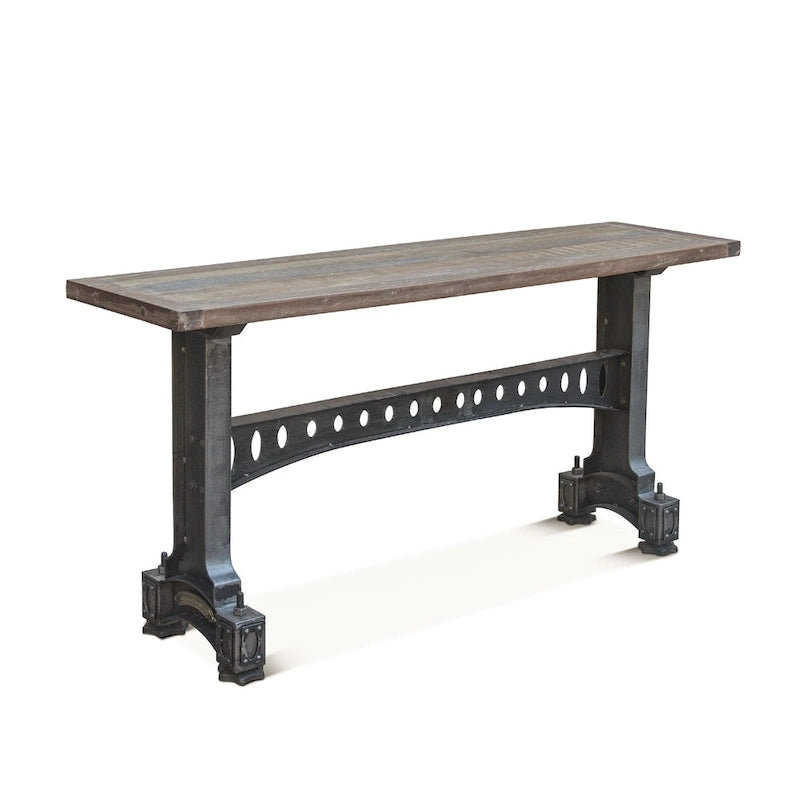 Table en fonte avec plateau en teck recyclé