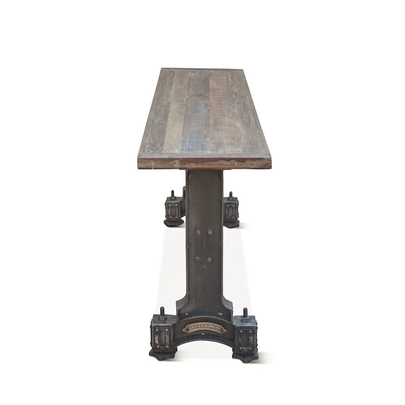 Table en fonte avec plateau en teck recyclé