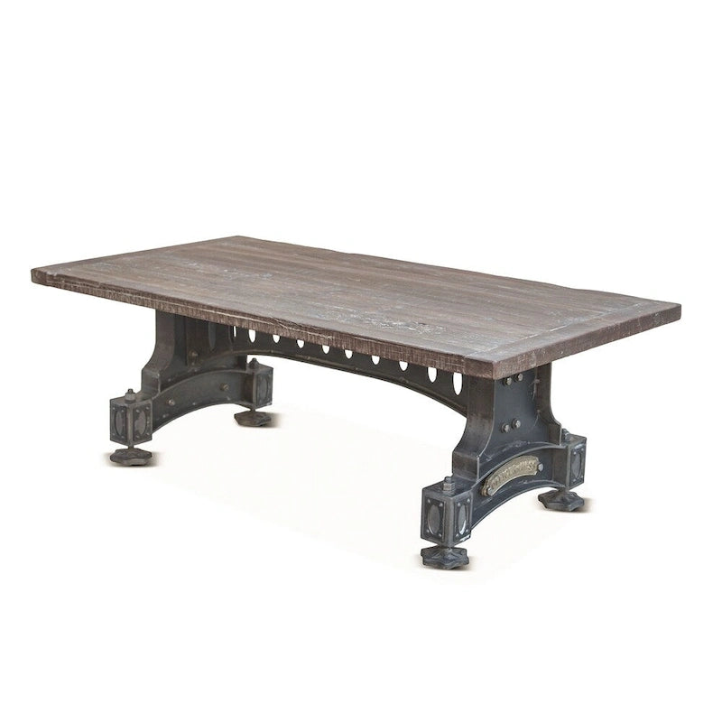 Table en fonte avec plateau en teck recyclé