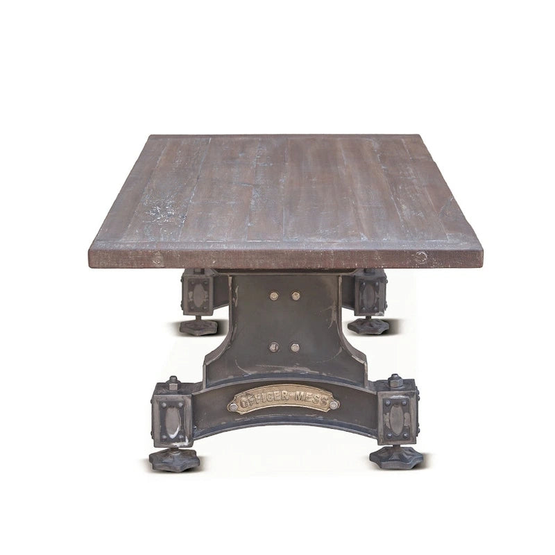 Table en fonte avec plateau en teck recyclé