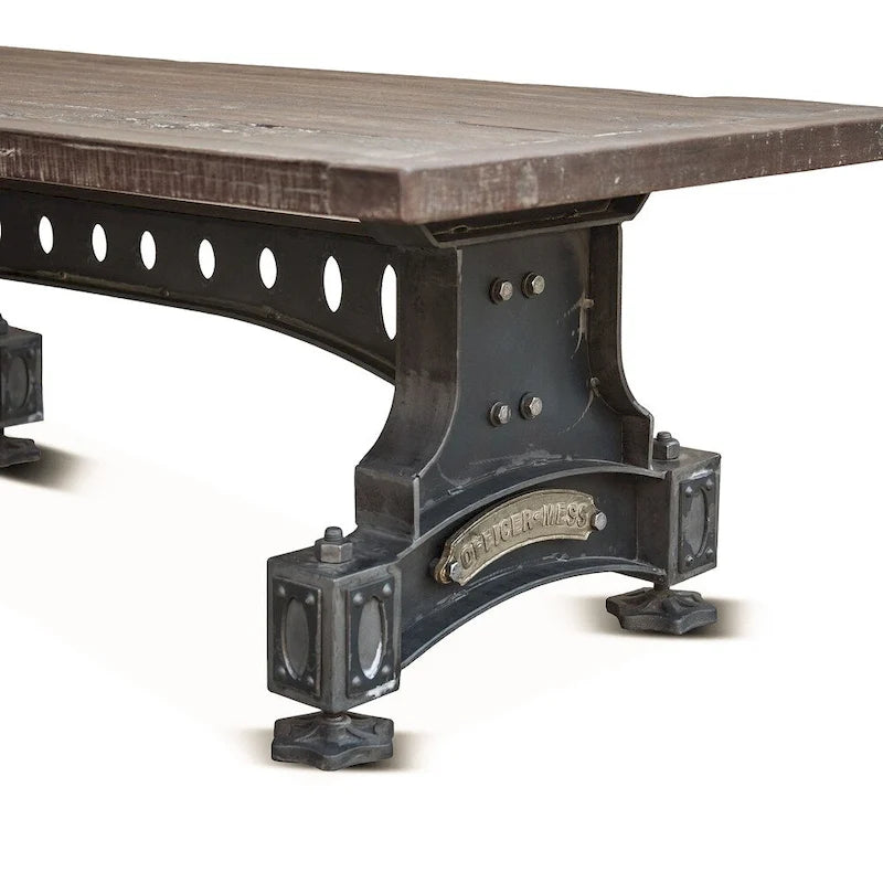Table en fonte avec plateau en teck recyclé