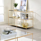 Table de canapé contemporaine en verre à 2 étagères de 42 pouces
