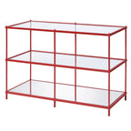 Table de canapé contemporaine en verre à 2 étagères de 42 pouces
