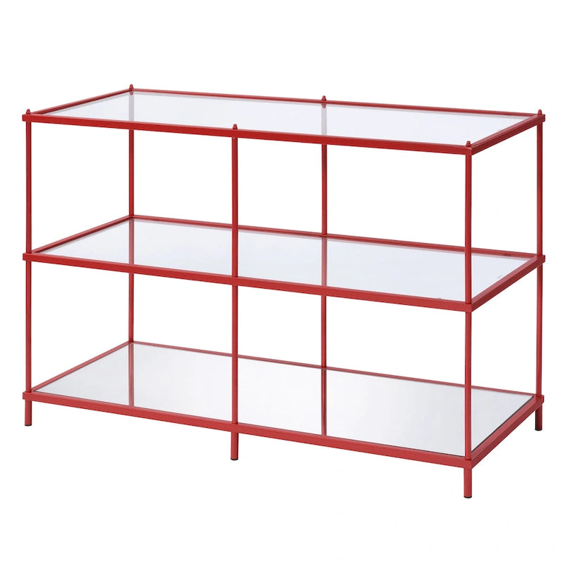 Table de canapé contemporaine en verre à 2 étagères de 42 pouces