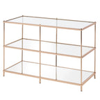 Table de canapé contemporaine en verre à 2 étagères de 42 pouces