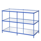 Table de canapé contemporaine en verre à 2 étagères de 42 pouces