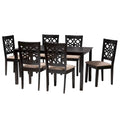 Table de salle à manger moderne en tissu et bois