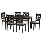 Table de salle à manger moderne en tissu et bois