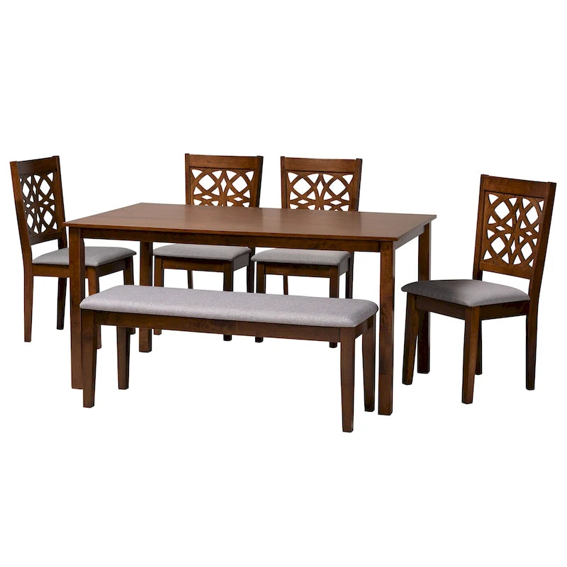 Table de salle à manger moderne en tissu et bois