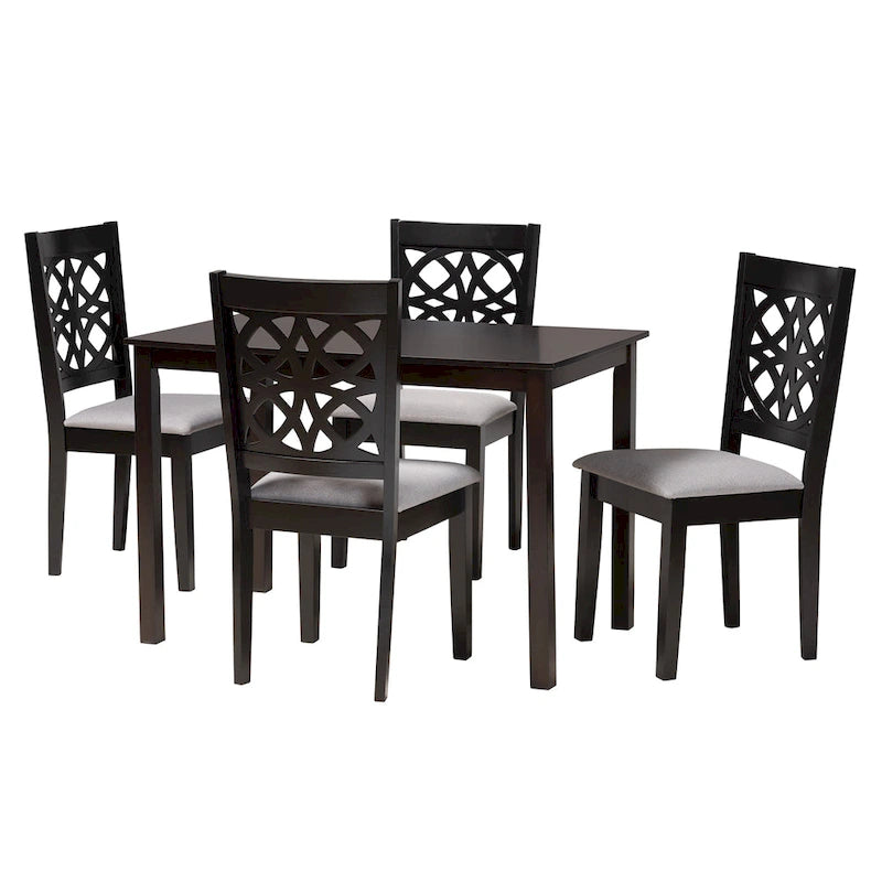 Table de salle à manger moderne en tissu et bois