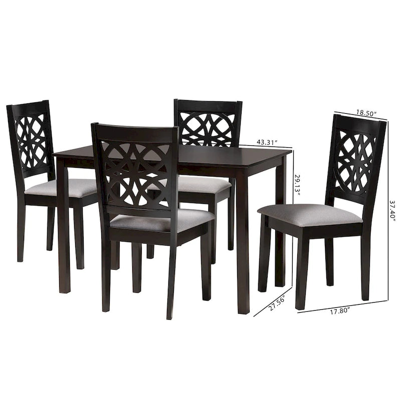 Table de salle à manger moderne en tissu et bois
