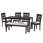 Table de salle à manger moderne en tissu et bois