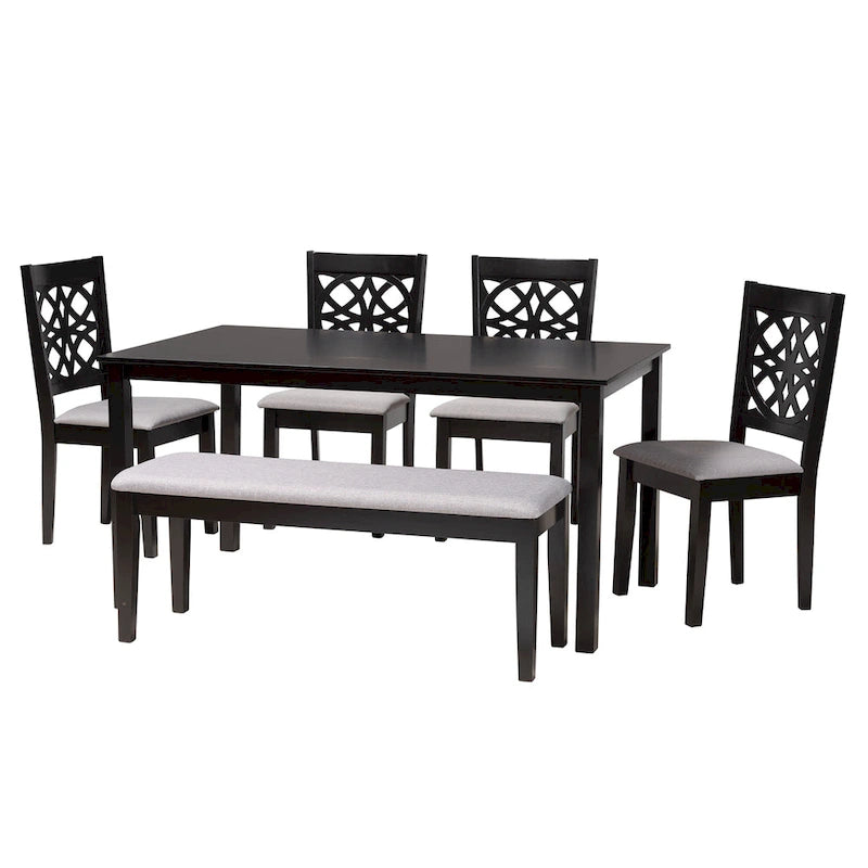 Table de salle à manger moderne en tissu et bois