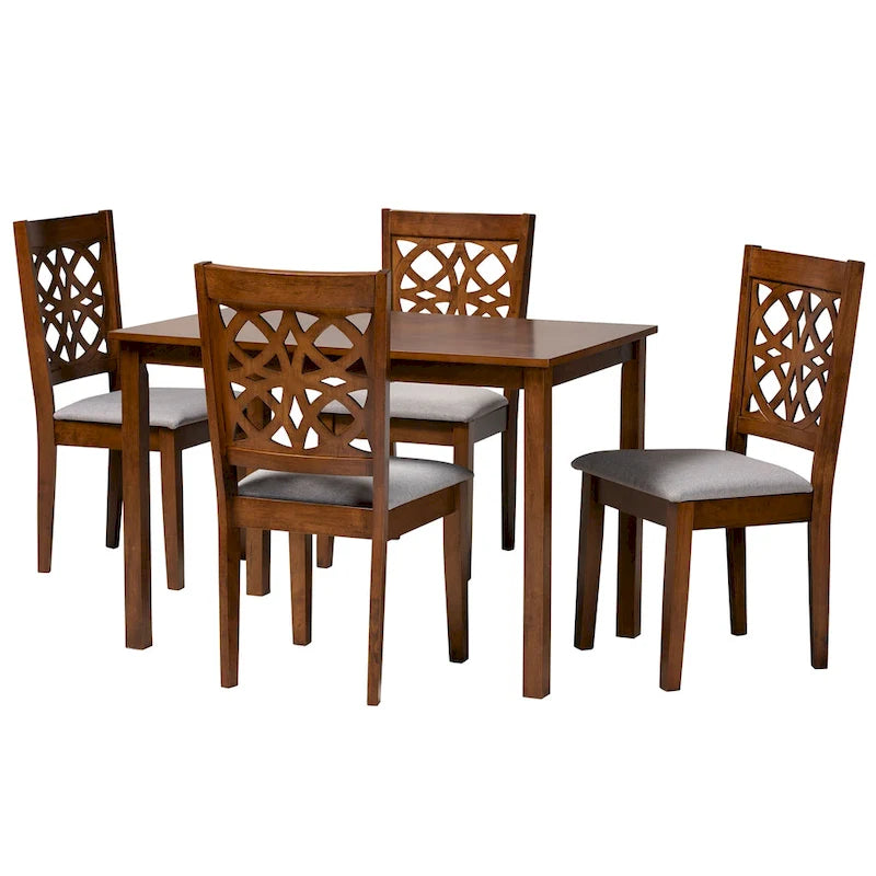 Table de salle à manger moderne en tissu et bois