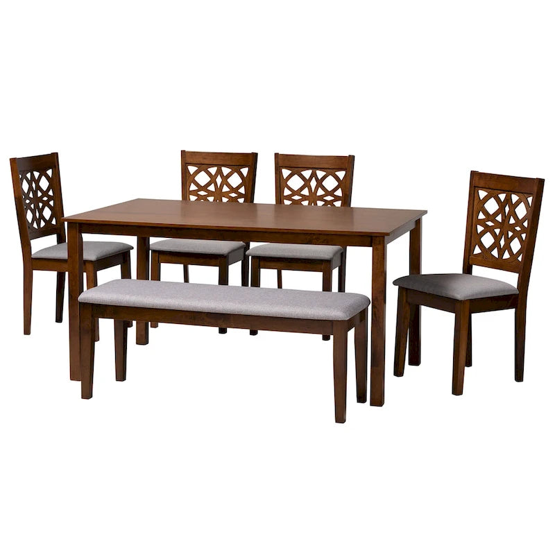 Table de salle à manger moderne en tissu et bois