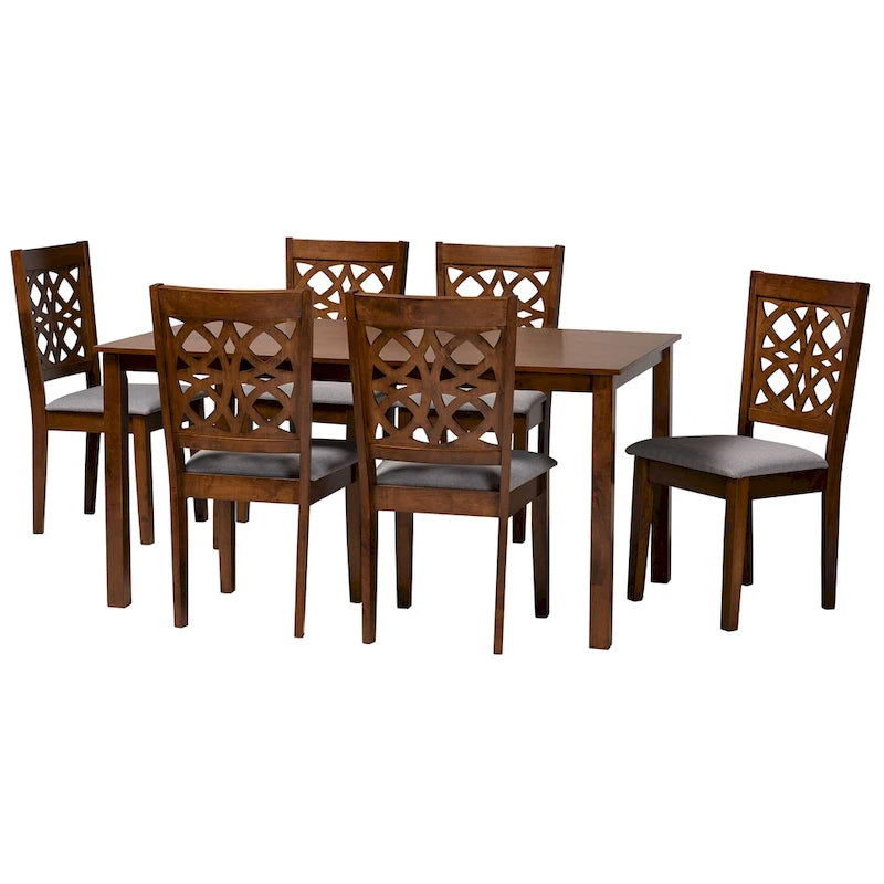 Table de salle à manger moderne en tissu et bois
