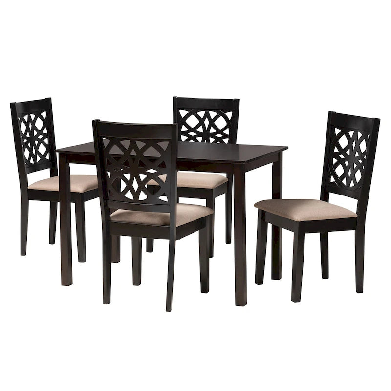 Table de salle à manger moderne en tissu et bois