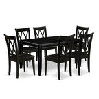 Table de salle à manger avec table de cuisine rectangulaire et chaises de salle à manger, noir