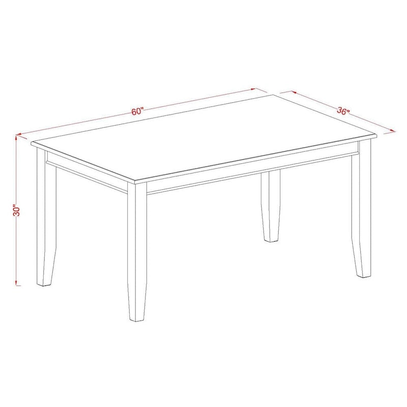 Table de salle à manger avec table de cuisine rectangulaire et chaises de salle à manger, noir