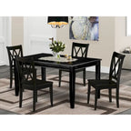 Table de salle à manger avec table de cuisine rectangulaire et chaises de salle à manger, noir